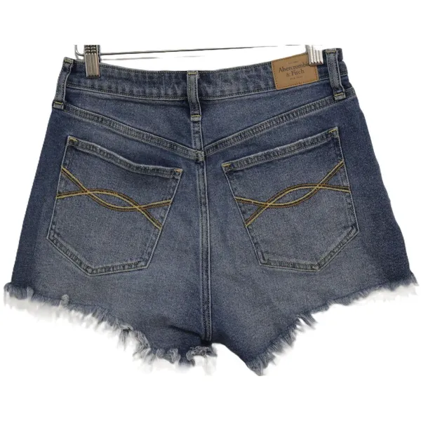 Womens Abercrombie & Fitch Curve Love High Rise Short Blue Jean Shorts Size 27 4 - Image 2