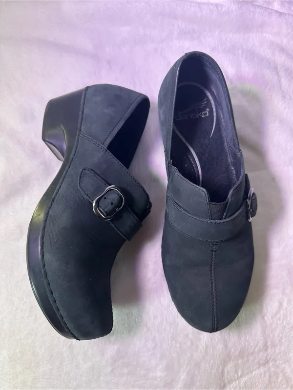 Dansko Black Buckle Clog Flats - Image 5