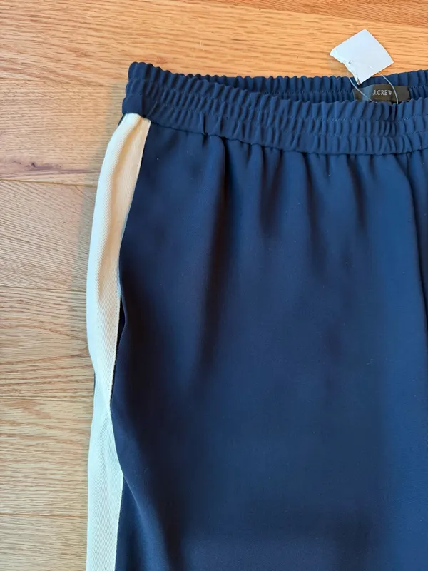 J.Crew Navy Cream Side Stripe Track Pants Size 10 - Image 5