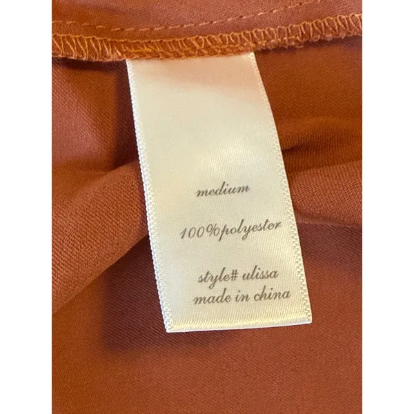 Altar'd State Ulissa Satin Ruched Faux‎ Wrap Mini Dress Cinnamon Medium NEW - Image 5