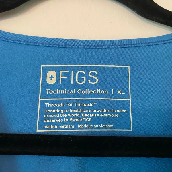 FIGS Blue Casma Scrub Top Two Pocket Uniform Nurse Dr PO #2678 Women's size XL - Image 2