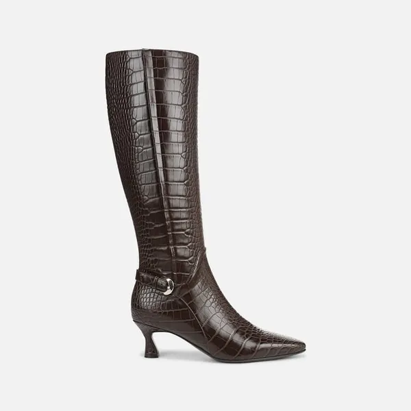 New! Naturalizer Eartha Knee High Boots Chocolate Croc Size 8.5 - Image 2