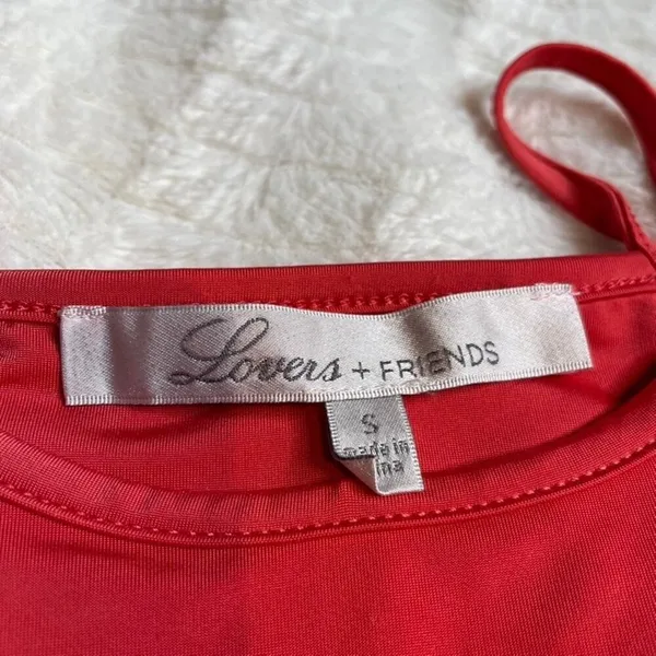 Lovers + Friends Red Halter Wrap Crop Top High Neck Strappy Size S RN132829‎ - Image 2