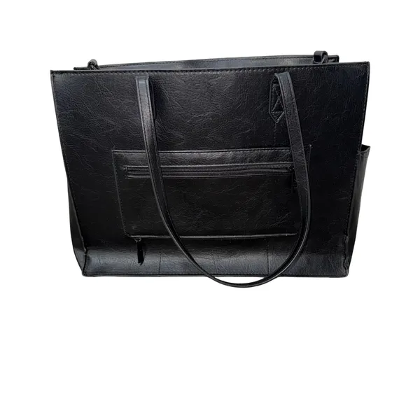 BEIS Work Tote Bag Women Large Black Excellent Vegan Leather Laptop Travel Bag - Image 3