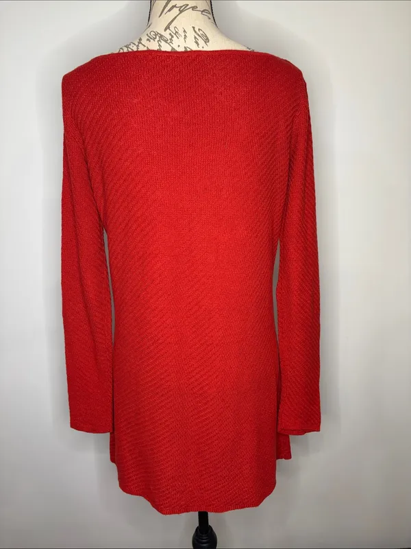 Ralph Lauren black label textured woven linen tunic sweater bateau neckline M - Image 2