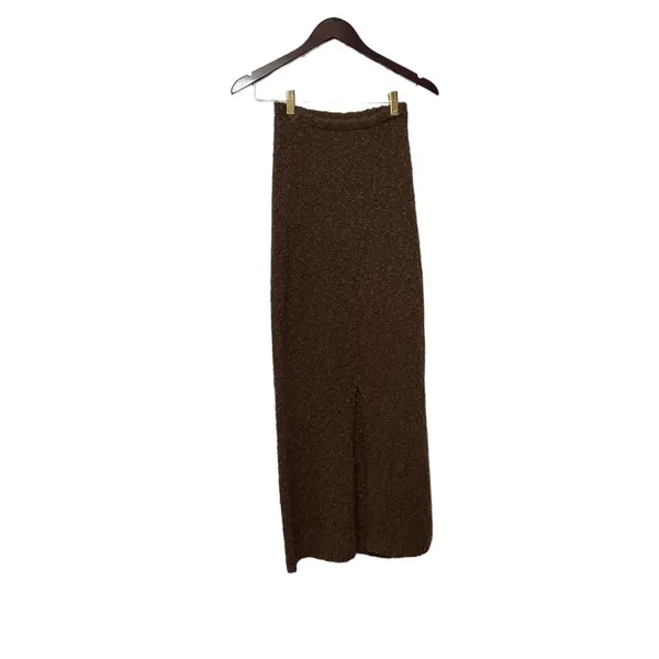 TROIS THE LABEL Kendall Brown Knit Slit Sweater Skirt - Image 7