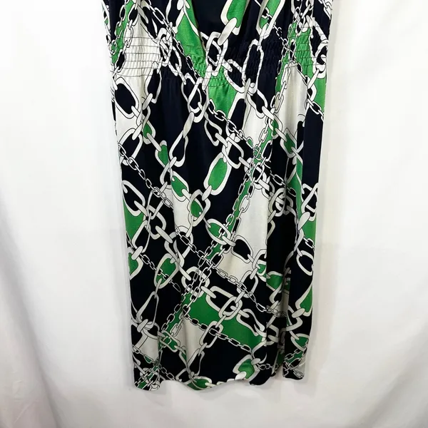 Tory Burch Small Dress Shift Chain Print‎ Silk Sleeveless Beach Vacation 206 - Image 4