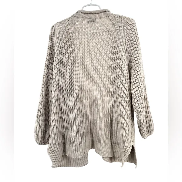 POL Beige Knit Women's Cardigan knit oversized open front M neutral casual - Image 2