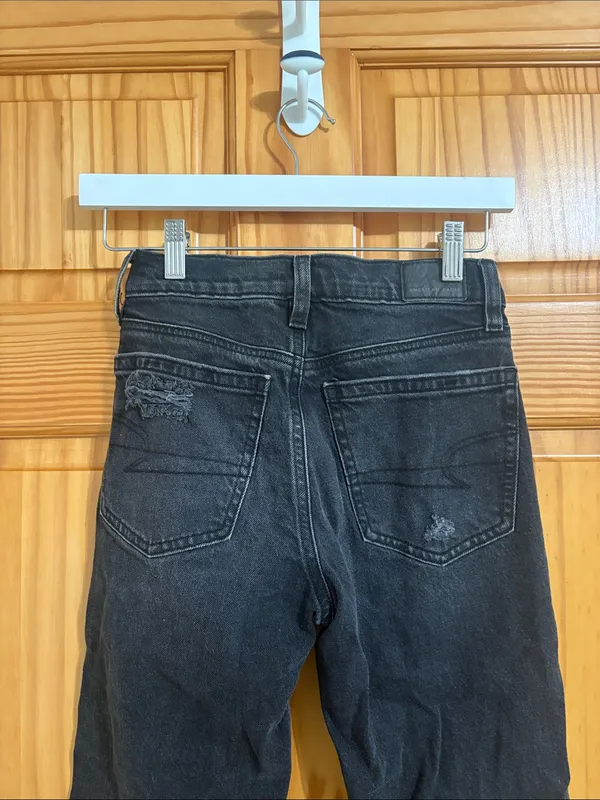 American Eagle Super High-Rise Ankle Straight Black Jeans Size 000 - Image 5