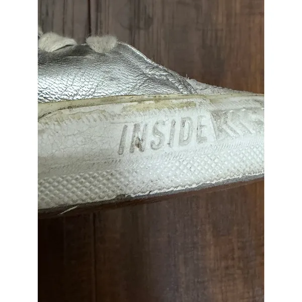 Golden Goose Slide High Top Sneakers 37 Silver Glitter Star GGDB - Image 12