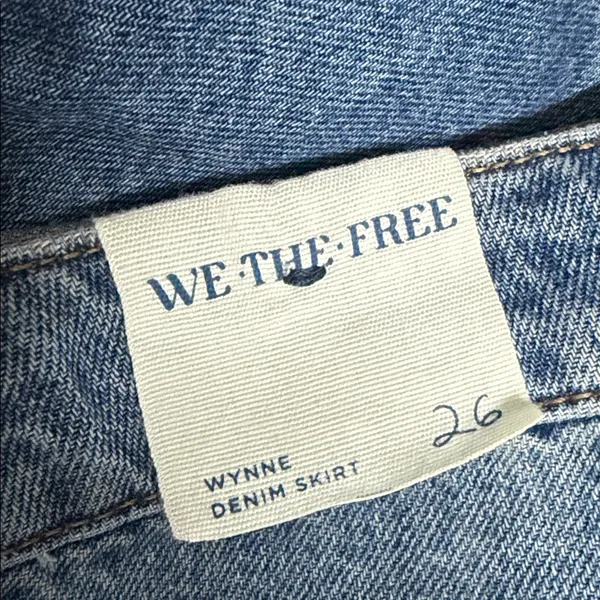 We The Free People Wynne Sashiko‎ Micro Mini Skirt Skort Denim Jeans 26 - Image 5