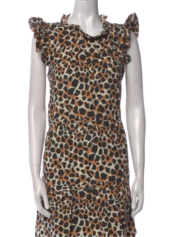 New York Leopara Print Tiered Ruffle Dress. Size Medium NWOT - Image 4