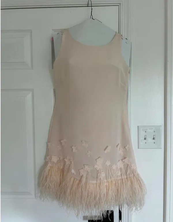 Jessica Simpson Feather Trim Dress - Image 2
