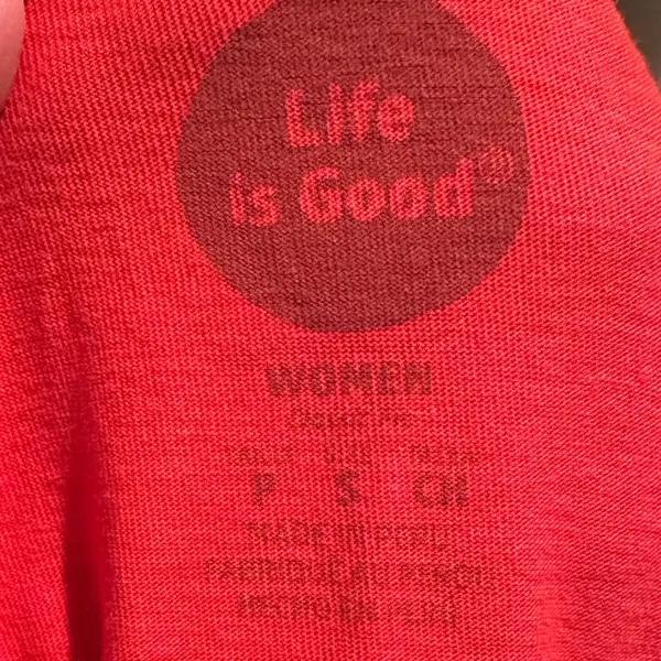 Life is Good Women’s Red Long Sleeve Old Fashioned Holiday Xmas Tree Shirt S - Image 6