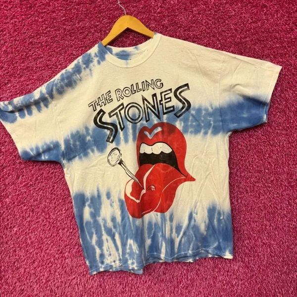 The Rolling Stones Nailed Tongue Hot Lips Oversized Rock Band Tie Dye XL - Image 3