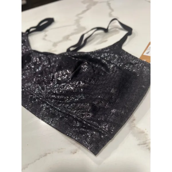 Skims metallic black bra women's xxl‎ nwt - Image 2