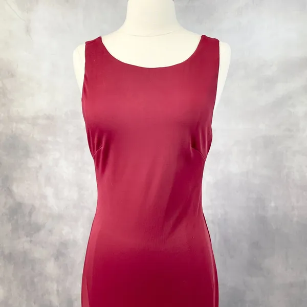 Lulus Deep Red‎ Maxi Dress Womens Medium Open Back Prom Valentines Gala Holiday - Image 2