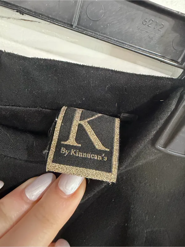 Black suede like Mini Skirt with Gold Buttons Size undefined - Image 2