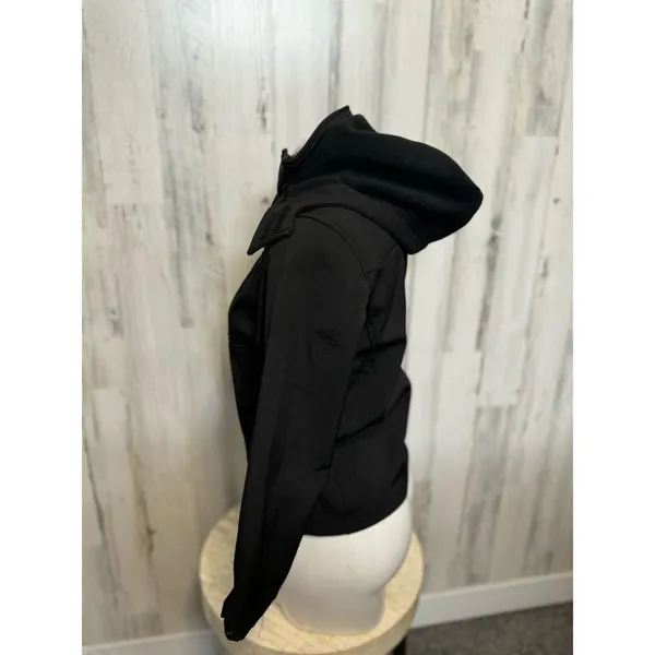 Reebok Black Softshell Jacket Women’s Small Hooded Zip-Up Athletic Outerwear - Image 3