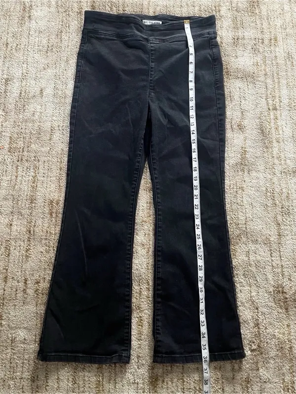 We The Free Black Pull On Bootcut Flare Jeans Denim Pants Womens Size M Boho - Image 3