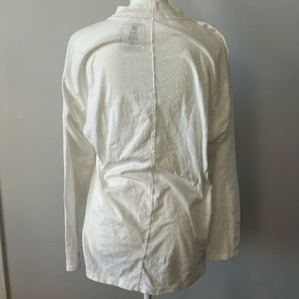 We the Free Free People White Cotton T-Shirt Longsleeve Lightweight Size Small - Image 3