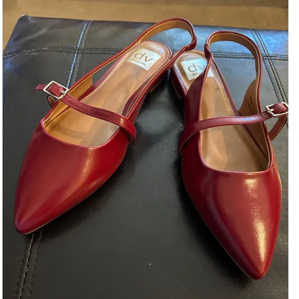 DV by Dolce Vita Red Pointed Toe Mary Jane Flats - Image 2