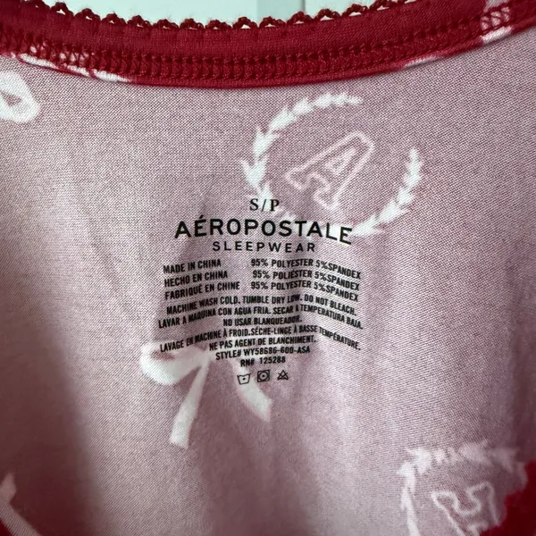 Aeropostale Dainty Bows Preppy Bella Swan Fairy Sleepwear Tank Top S Red - Image 4