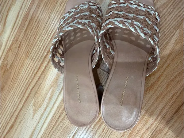 Anthropologie woven block heel mule sandals size 6.5/7 - Image 3