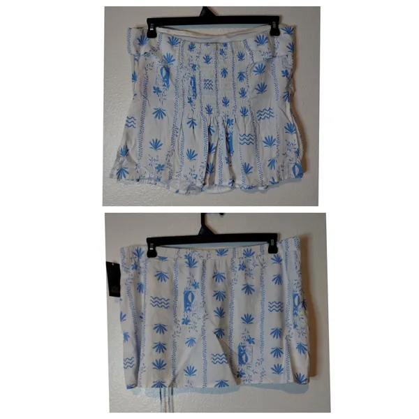 Wild Fable NWT 2 Piece Set White Blue Tropical Beach Tube Top (L) & Skort (XL) - Image 3
