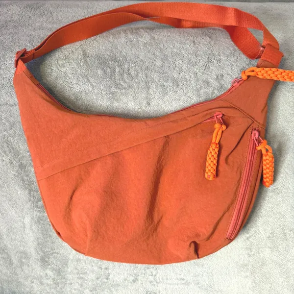 Nylon Crescent‎ Crossbody Bag Orange Utility Paracord Zipper Travel Hiking - Image 4