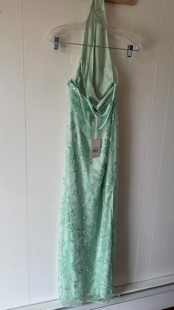 Peppermayo Cydney Beaded Maxi Dress Sage Green Size 6 NWT - Image 8
