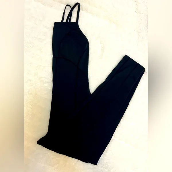 Free People Black Fitted Jumpsuit with Spaghetti Straps - Image 4