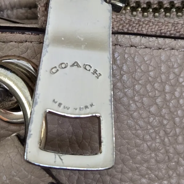 Coach Charley Embossed Horse and Carriage Pebbled Leather Crossbody TAN - Image 7