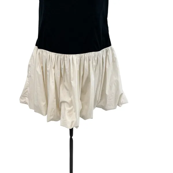 Abercrombie Bubble Hem Mini Dress Strapless‎ Black White Size XL - Image 6