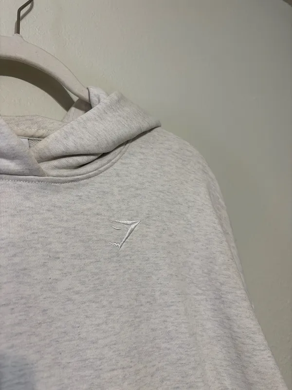 Gymshark Rest Day Hoodie Light Grey White Marl - Image 2