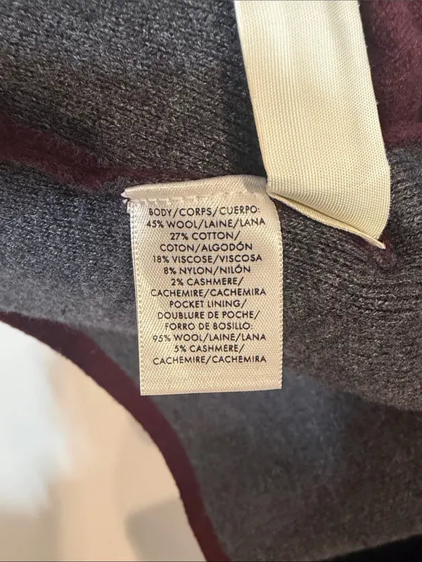 Ann Taylor Reversible Open-Front Cardigan in Burgundy and Gray - Image 6