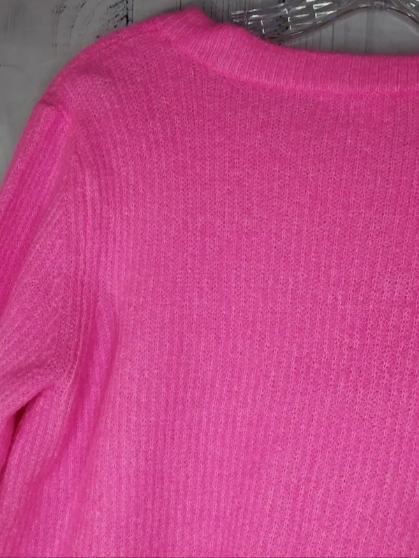 Lilly Pulitzer Hot Pink Glam Pippin Chenille Ribbed Knit Chic ResortWear Sweater - Image 8