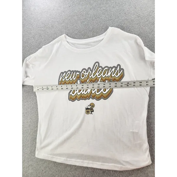 National Football League Women's Small New Orleans Saints Striped Retro‎ Football Long Sleeve T-Shirt - Image 6