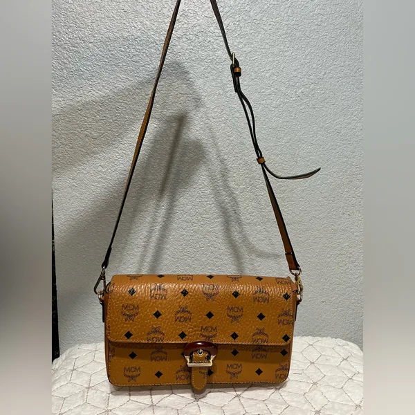 MCM Tan Logo Crossbody Bag‎ - Image 4