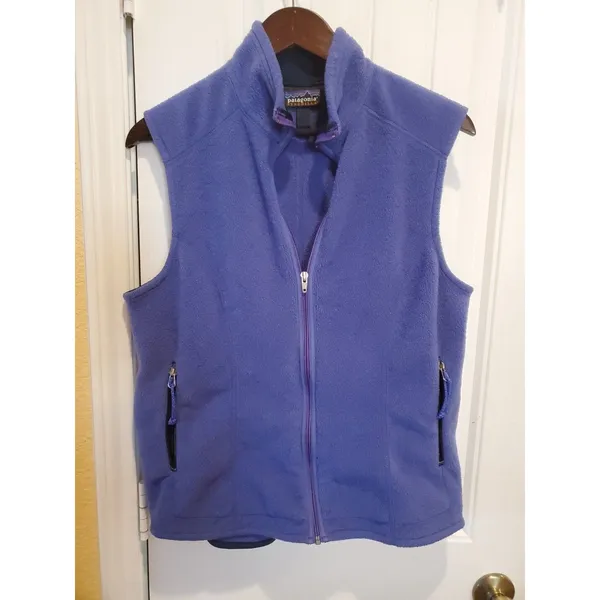 Patagonia Synchilla Vest Women’s LARGE PURPLE Full Zip Sleeveless Coat Outdoor - Image 8