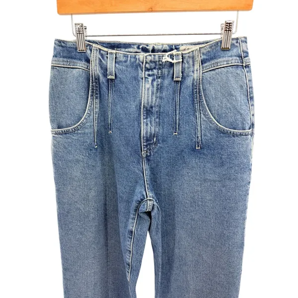 AG Jeans Darted Aven High Rise Relaxed Straight Jeans 28 Medium Blue Wash Denim - Image 4
