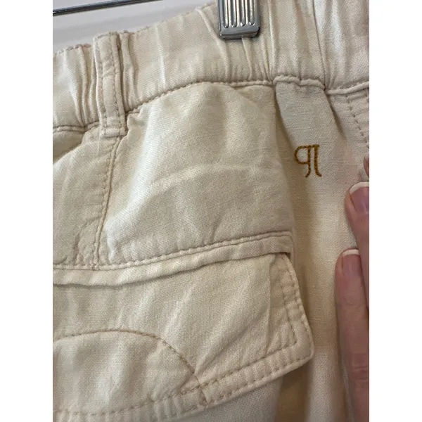 Anthropologie Pilcro Linen Cargo Pants Ivory Wide Leg NWT XL - Image 6