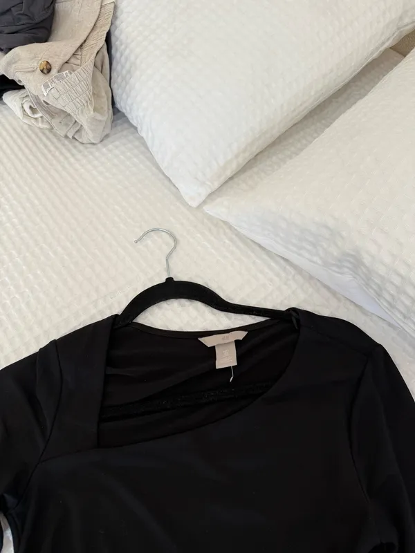 H&M NWOT Black bodysuit long sleeve - Image 2