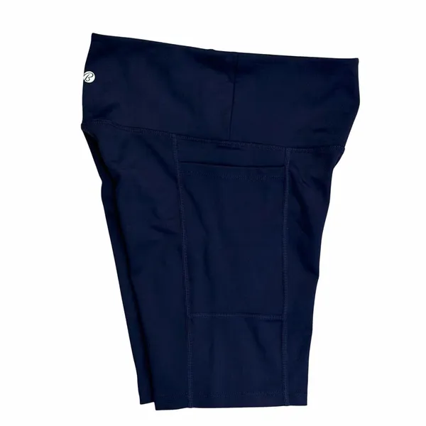 Bally Total Fitness Womens S Biker Shorts Blue Activewear Hip Pockets Stretch - Image 3