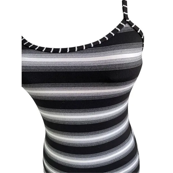 Lululemon Power Y Athletic Padded Tank Black White Stripe Size 6 - Image 2
