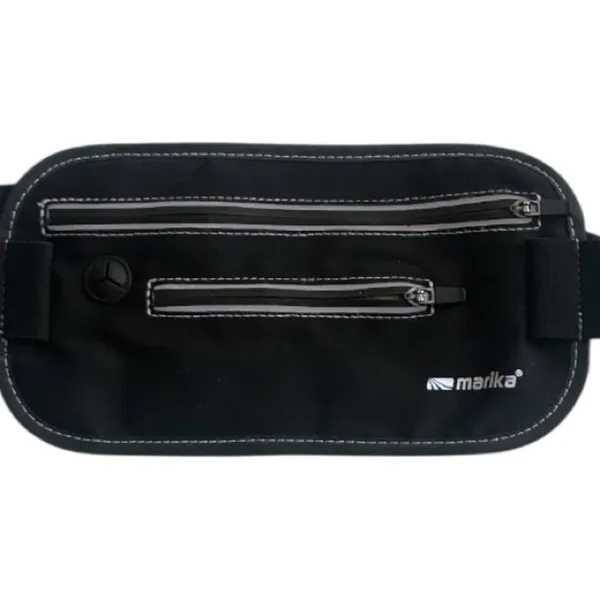 Marika Slim Waist Pack Black Running Belt Pouch Fanny Pack Adjustable Reflective - Image 2