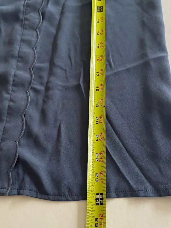 Ann Taylor Sz S Blue Scallopped Button Trim Tank Top Blouse - Image 7