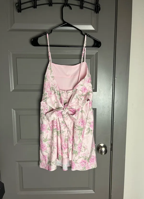 Altar'd State Pink Floral Mini Dress - Image 3
