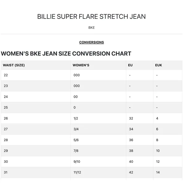 BKE Billie Slim Fit High Rise Super Flare Jeans Size 24 - Image 9