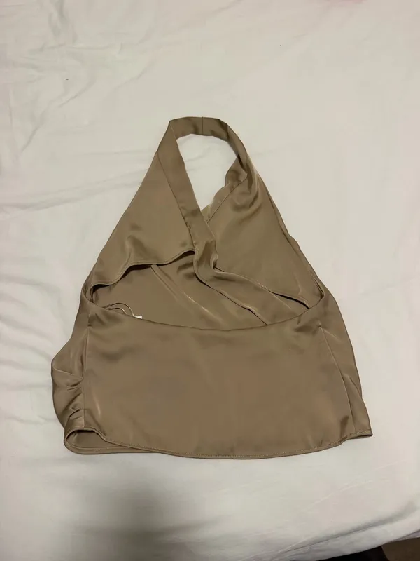 Zara Gold Wrap Halter Tank - Image 2